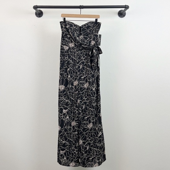 NWT Lulus Dancing in the Dark Black and White Print Strapless Jumpsuit Black - Picture 3 of 7
